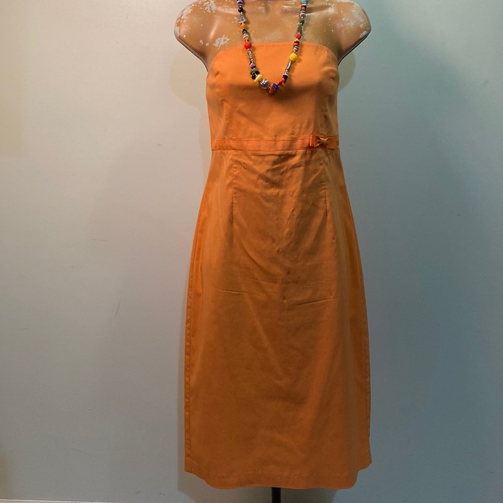 🛝⬇️Express Stretch Size 12 Orange Strapless Dress